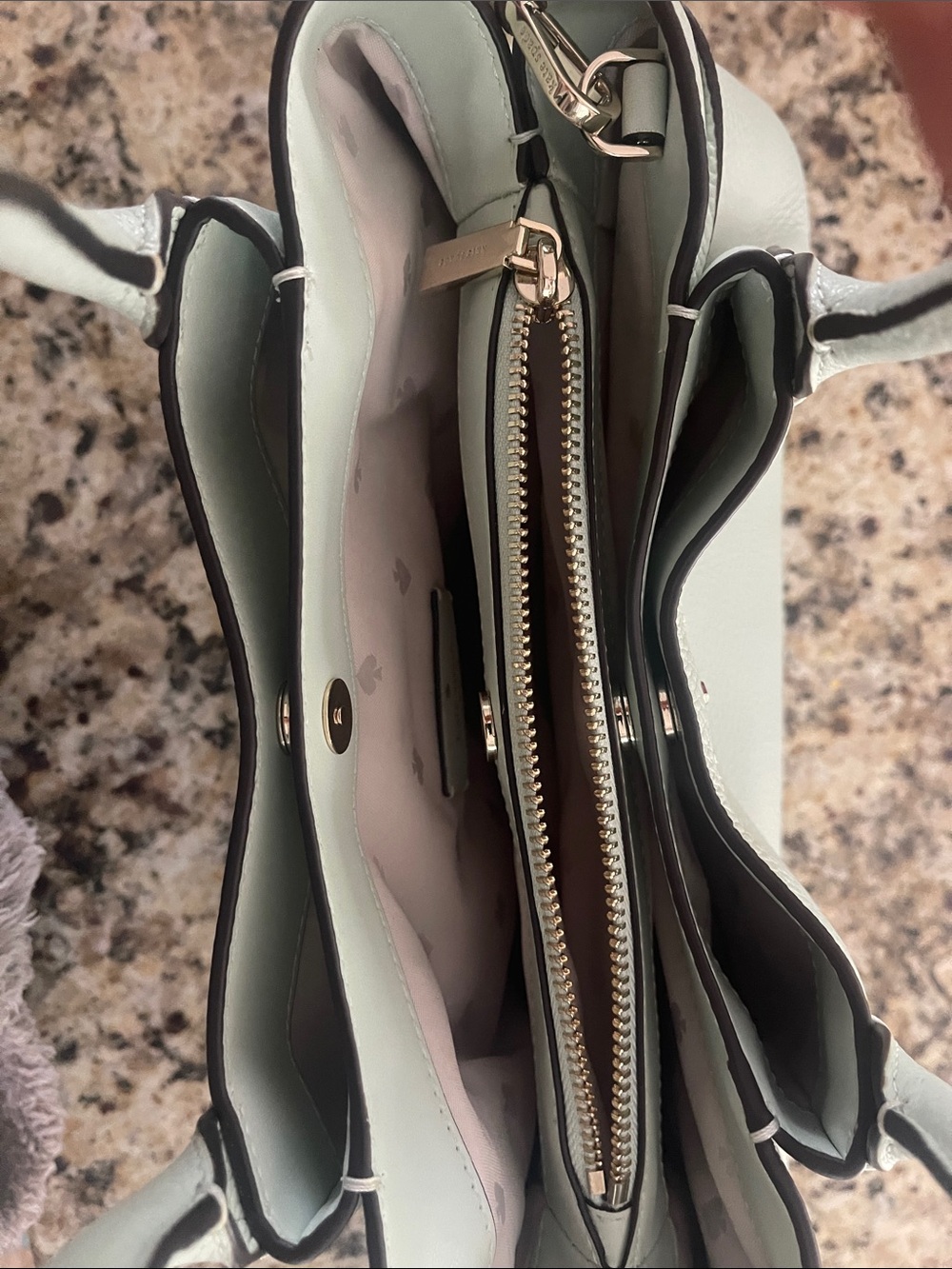 kate spade Pebble Leather Satchel in Light Mint - Picture 3 of 3